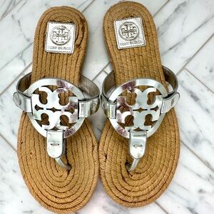 Tory Burch silver espradille sandles